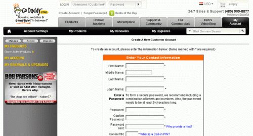 GoDaddy - Register