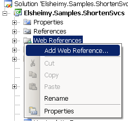 Figure 3 - Solution Explorer - Add Web Reference